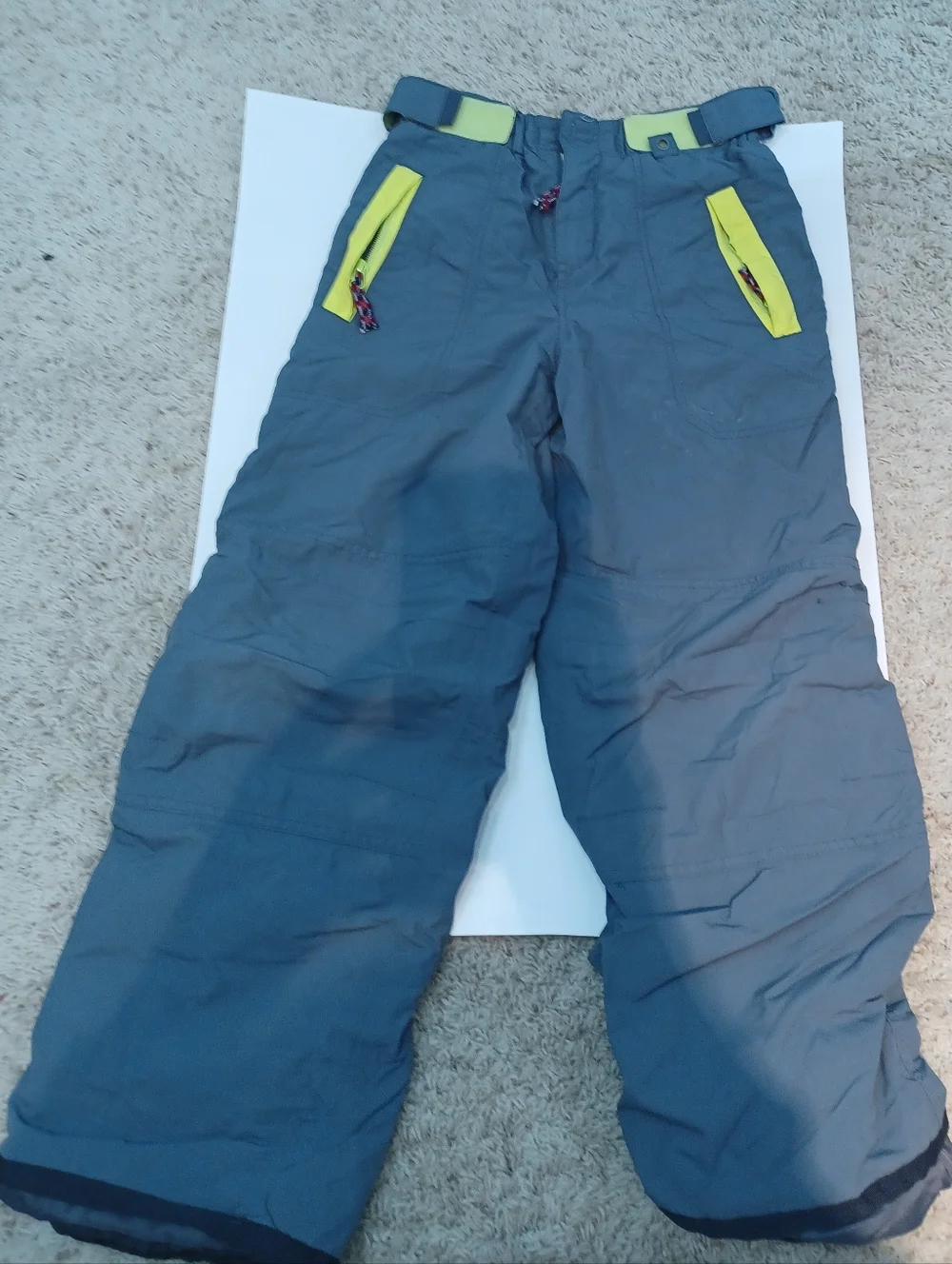 Mini Boden Gray Snow Pants with Yellow Accents - Picture 1 of 2